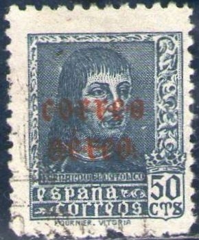 z vendido ESPAÑA 1938 845 Sello Fernando El Catolico Correo Aereo 50c Usado Spain Espagne Spagna Spanje Spanien 